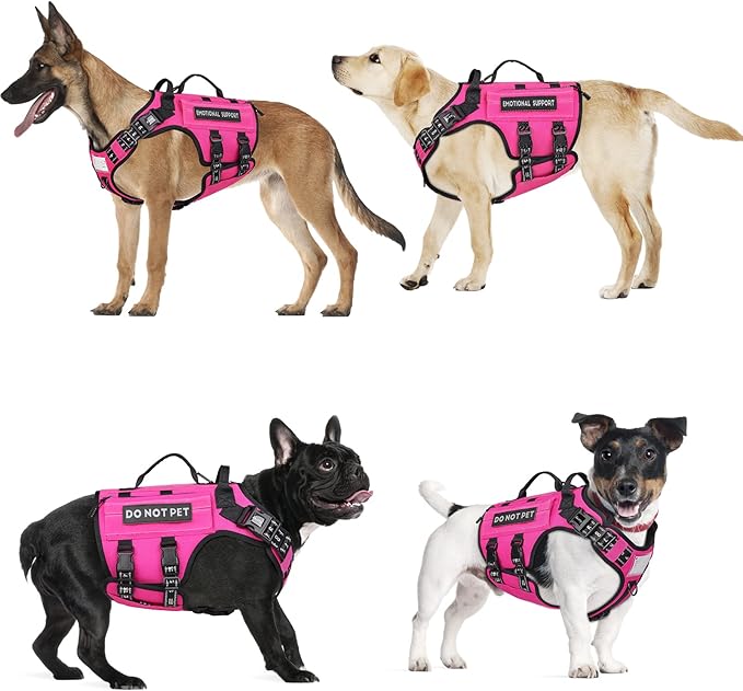 Kastty Dog Harness Premium Quality - Tactical Dog Harness for Medium Large Dogs No Pull - Reflective Service Dog Harness with Pockets - Adjustable& Comfortable Dog Harness for Training or Walking