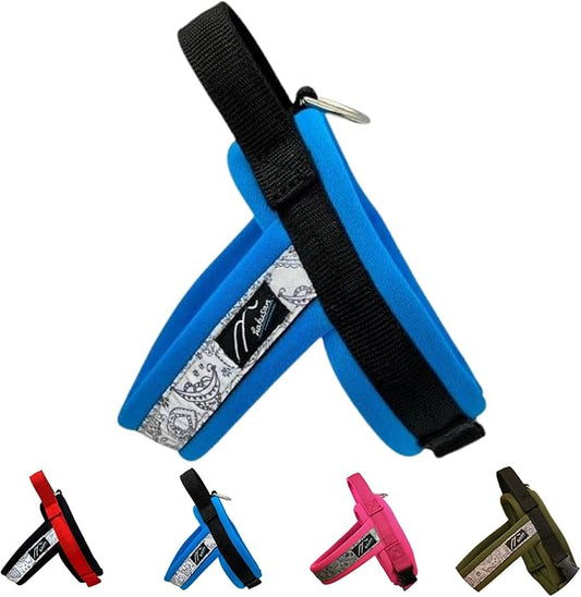 【Hakusan】 New Just Fit Dog Harness Dragon - Reflective, Paisley, Stress-Free, Japanese Made,one-Touch Buckles,Easily Put on,(Black×Turquoise, 1.5)