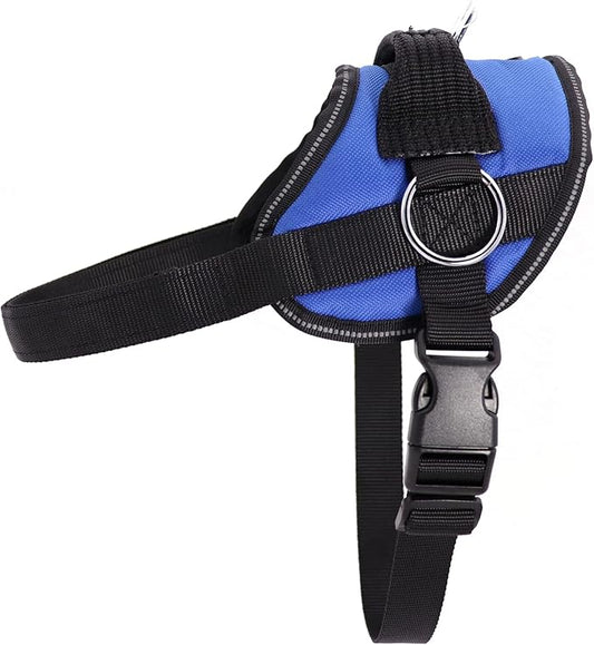 Bark Appeal Blue No-Pull Dog Harness for Extra Large Sized Pets – Adjustable, Reflective Vest with 3 Leash Clips for Added Control, Easy Walks & Training – XXL
