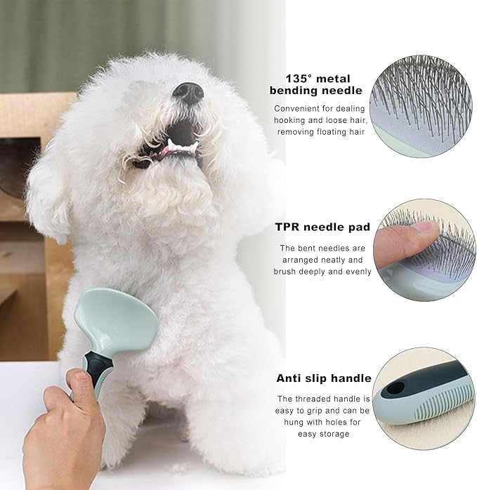 Pet Nail Clippers Trimmer and Grooming Kit, 8 Pieces Pet Grooming Kit - Dematting Comb,Slicker Brush,dog nail trimmer,collapsible bowl and dog toothbrush for Removing Knots and Hair for Dog,Cat