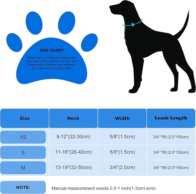 Bling Bow Tie Dog Collar and Leash Set, Cute Blue Boy Dog Collar with Bow and 5ft Leash for Small Medium Dogs Daily Walking or Holiday Party (Neck fit 11-16’’)