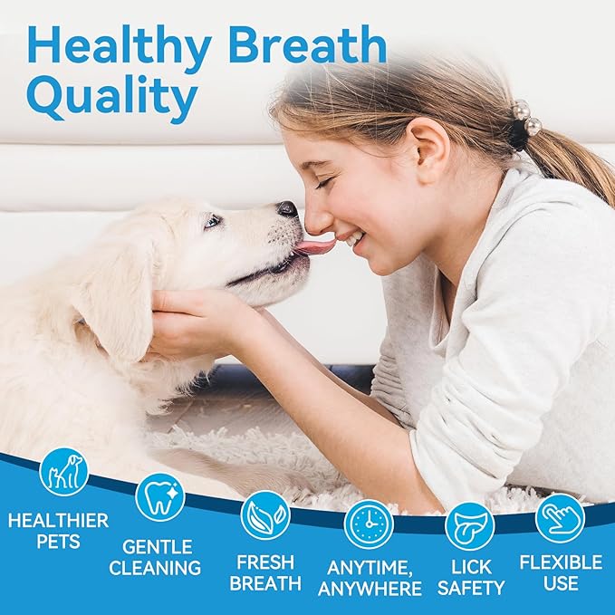 Netrue Dog Teeth Cleaning Wipes, Dog Dental Cleaning Finger Wipes for Dogs Teeth,Dog Tooth Wipes- Reduces Plaque & Freshens Breath (60 Count)