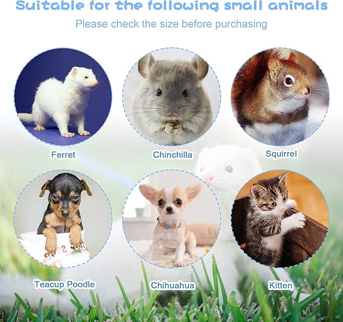 Rypet Small Animal Harness and Leash - Soft Mesh Small Pet Harness with Safe Bell, No Pull Comfort Padded Vest for Small Pet Blue M