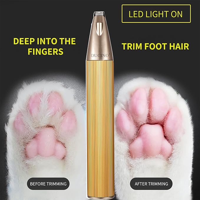 Dog Clippers and Paw Trimmer Kit, Pomeranian Corgi Low Noise Cordless Dog Clippers for Grooming Pet Hair Trimmers for Small Cats Animals, with LED, USB Rechargeable Professional Pet Grooming Kit