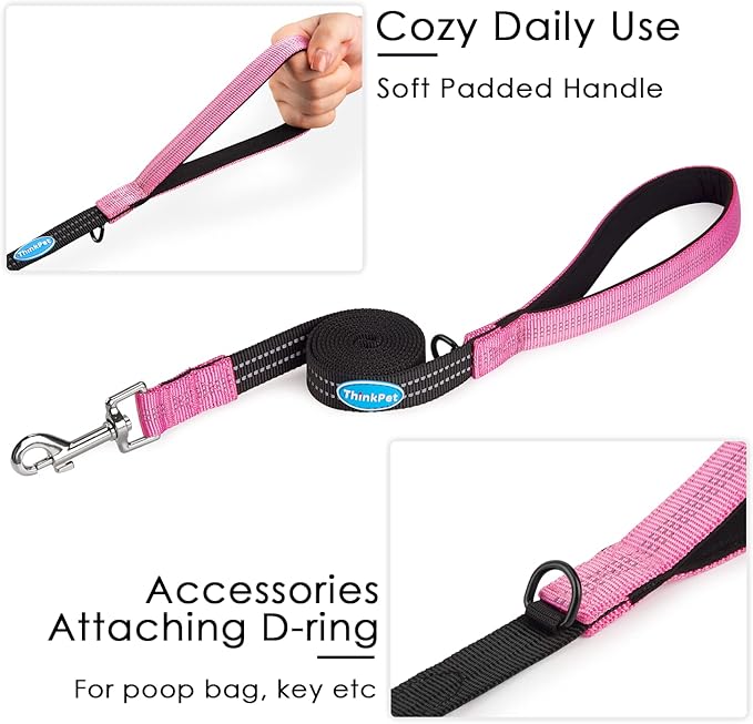 ThinkPet Harness and Leash Set Reflective Breathable Soft Air Mesh No Pull Puppy Choke Free Over Head Vest Ventilation Harness with Leash for Puppy Small Medium Dogs and Cats