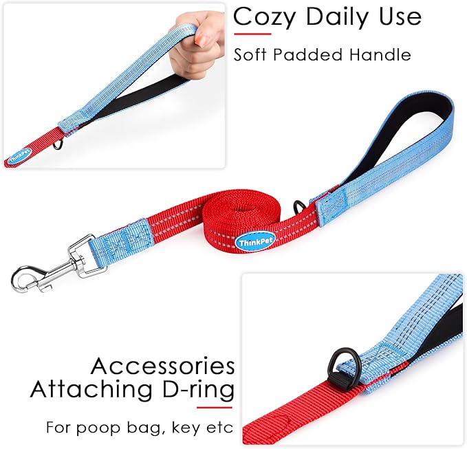 ThinkPet Harness and Leash Set Reflective Breathable Soft Air Mesh No Pull Puppy Choke Free Over Head Vest Ventilation Harness with Leash for Puppy Small Medium Dogs and Cats