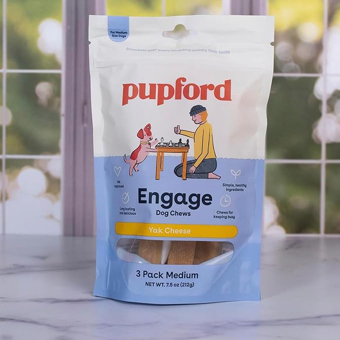 Pupford Yak Cheese Himalayan Dog Chews | for Aggressive Chewers | Durable & Long-Lasting Chews for Teething Puppies & Dogs Simple, Natural Ingredients, Low Calorie, Delicious Treat