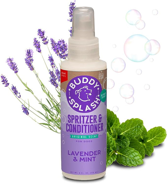 Buddy Splash Spritzer & Conditioner for Dog Grooming, Lavender & Mint, 4 Oz. Bottle