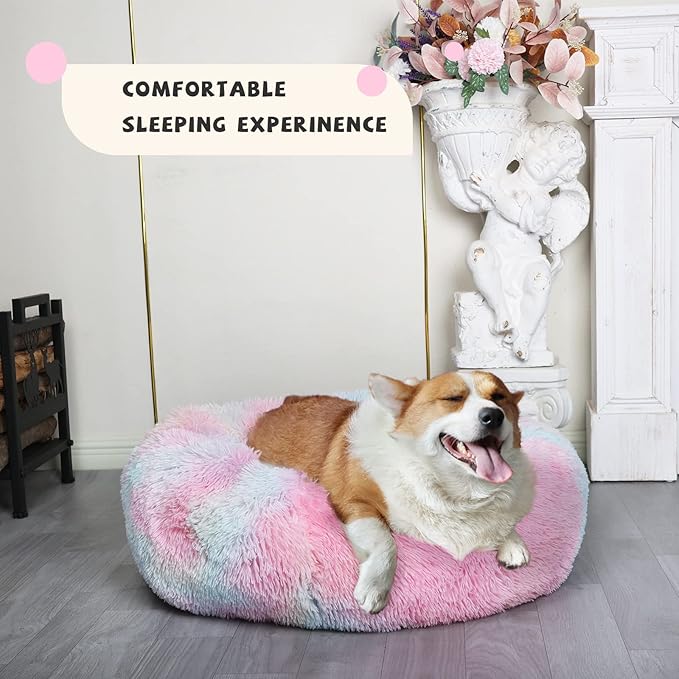 Calming Bed for Dogs 30 Inches Dog Beds for Medium Dogs Washable Anti-Anxiety Dog Beds for Medium Dogs