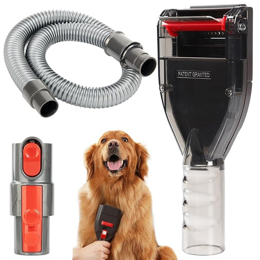 Groom Tool as Dyson Dog Hair Vacuum Attachment for V6 V7 V8 V10 V11 V12 V15 DC07-DC65 UP13-UP30 Ball Animal..., Pet Hair Attachment Grooming Brush Kit Long Extension Hose Adapters