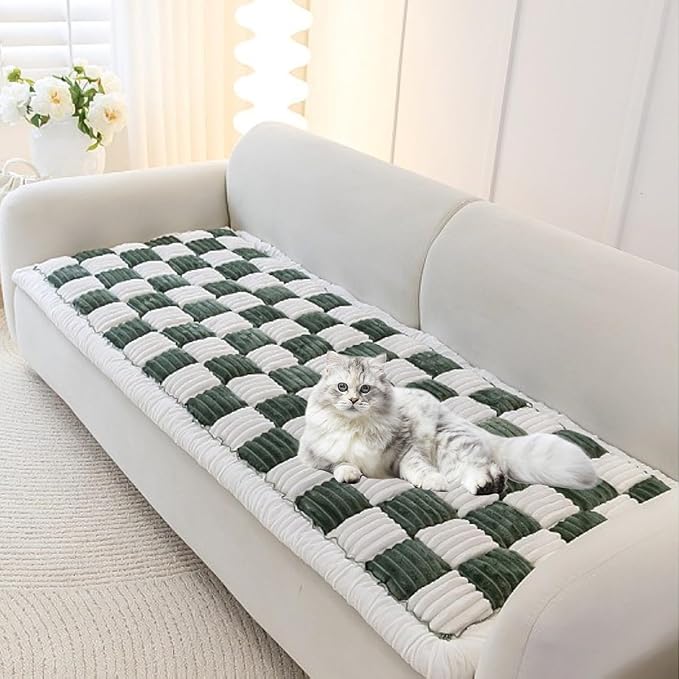 Pet Couch Cover, Couch Cover for Dogs Washable,Durable Pet Couch Covers for Sofa,Pet Friendly Sofa Protector, Large Dog Furniture Shield, Easy Clean Dog Couch Cover(27.6X82.7In,Green)