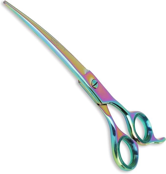 Sharf Rainbow 7.5 Inch Curved Dog Grooming Scissors - 440C Japanese Steel - Trusted Brand