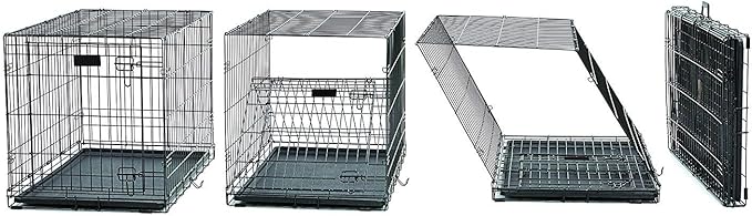 MidWest Homes for Pets Dog Crate | Newly Enhanced Midwest Life Stages XS Folding Metal Dog Crate | Divider Panel, Floor Protecting Feet, Leak-Proof Dog Pn | 23L x 13.63W x 16H inches, XS Dog Breed