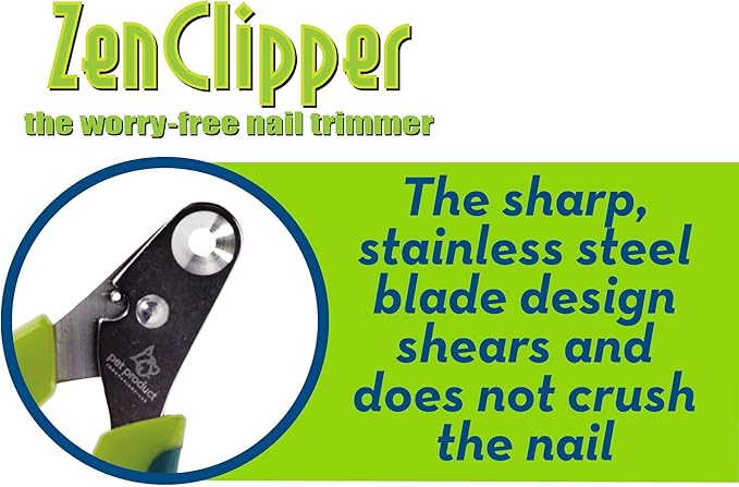 Zen Clipper Pet Nail Clipper for Dogs – Dog Nail Trimmer for Safer Pet Grooming Care - Clean, Quiet, and Easy-to-Use Stainless Steel Claw Trimmer - (3.5mm Hole)