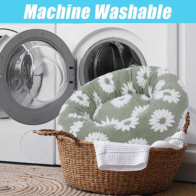 HYQ Small Dog Bed, Cat Beds for Indoor Cats, Dog Beds for Small Dogs with Anti-Slip Bottom, Cute Puppy Bed Washable-White-24inch