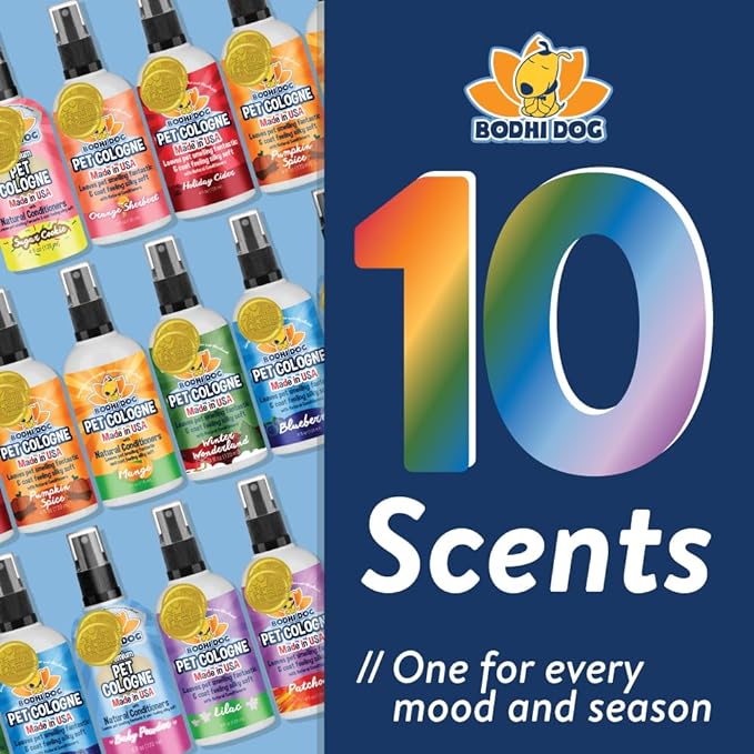 Bodhi Dog Natural Dog Cologne (Blueberry) - Premium Scented Deodorizing Pet Perfume with Conditioner for Dogs & Cats - Keeps Pets Fresh & Clean - Gentle and Safe Formula, Made in USA (4 Fl Oz)