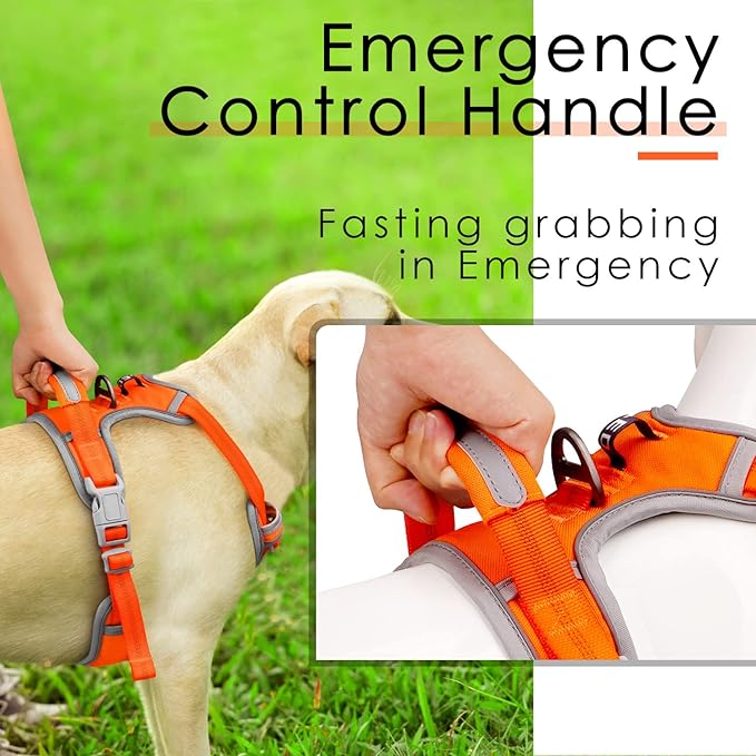 ThinkPet No Pull Harness Breathable Sport Vest with Handle-Dog Harnesses Reflective Adjustable for Medium Large Dogs