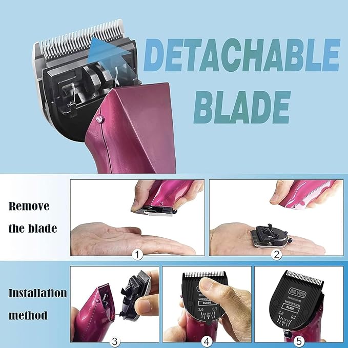 2PCS Adjustable 5 in 1 Replacement Blades Compatible with Wahl 5 in1 Clipper Bravura, Chromado, Creativa, Figura, Motion, Supergroom Dog Grooming Clippers (Black)