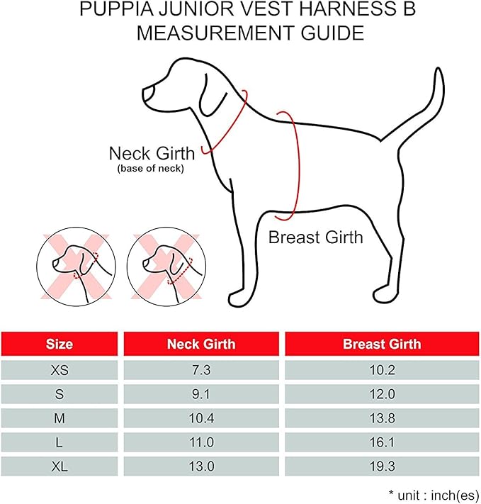 Puppia Authentic Junior Harness B, X-Large, Pink (PAMA-AH978-PK-XL)