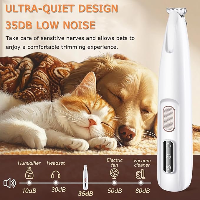 2Set 2025 Upgraded Dog Paw Trimmer with LED Light,Electric Dog Trimmer for Paws,Low Noise Waterproof Rechargeable Paw Hair Trimmer,Pet Paw Trimmer,Pet Hair Clippers for Cats Dogs,Ears,Rump,Face,Eyes