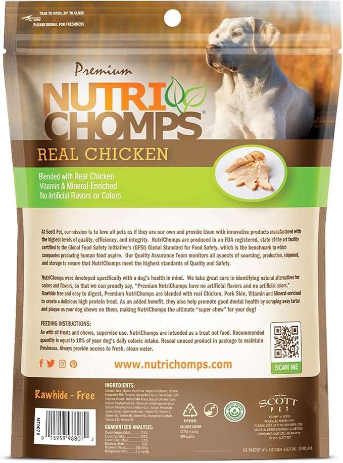 NutriChomps Dog Chews, 4-inch Knots, Easy to Digest, Rawhide-Free Dog Treats, 7 Count, Real Chicken