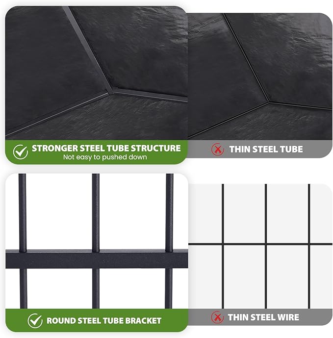 Rovibek Outdoor Dog Kennel, Outside Dog Kennel with Roof, Dog Kennels Outside, Heavy Duty Dog Enclosure with 2 Rotating Bowls, Large Dog Kennels Outdoor