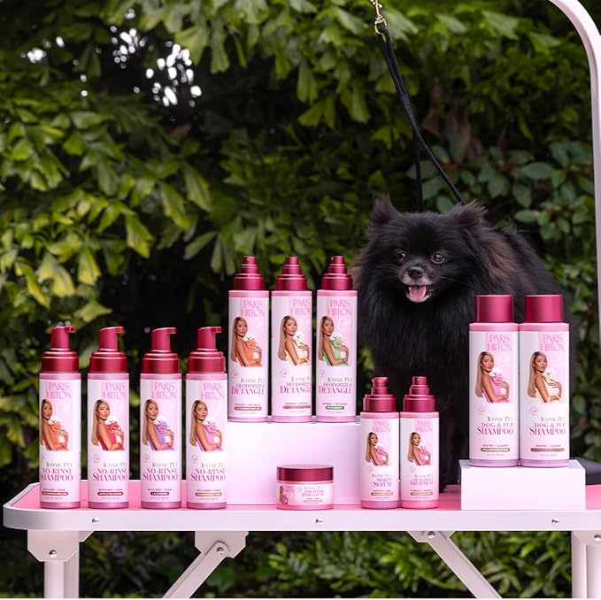 Paris Hilton Dog Shampoo - Fragrance-Free, Sulfate-Free, Vegan & Hypoallergenic for All Dog Breeds, with Oatmeal & Aloe for Healthy Coats & Salon-Quality Grooming, 16oz (480ml)