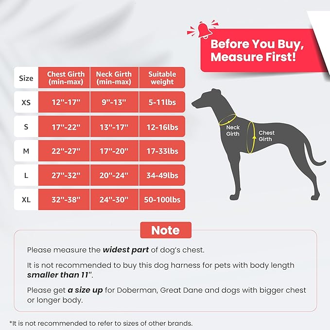Pawaii Dog Harness for Small Dogs, Dog Harness with Pet ID Tag, No Choke Dog Harness, Adjustable Soft Padded Pet Vest with Easy Control Handle