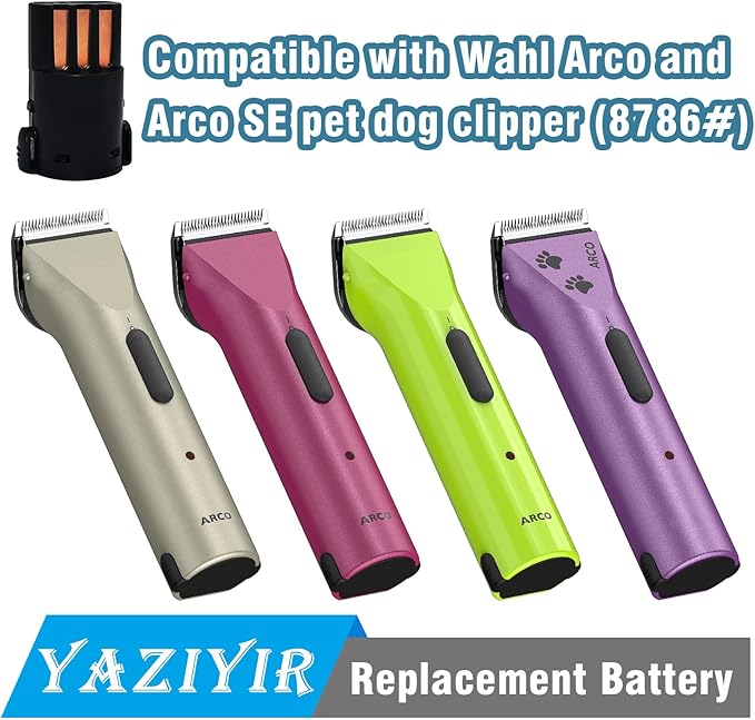 Replacement Battery Compatible with Wahl Professional Animal Arco and Arco SE Pet Clipper (3 Pack)
