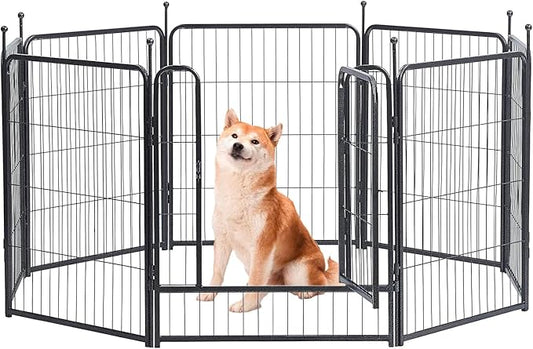 Dog Playpen, Dog Fences for The Yard, Portable Outdoor Dog Playpen for Large/Medium/Small Dogs, Foldable Metal Dog playpen, with Doors (16 Panels, 32")