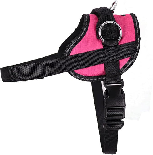 Bark Appeal Pink No-Pull Dog Harness for Large to Extra Large Sized Pets – Adjustable, Reflective Vest with 3 Leash Clips for Added Control, Easy Walks & Training – XL