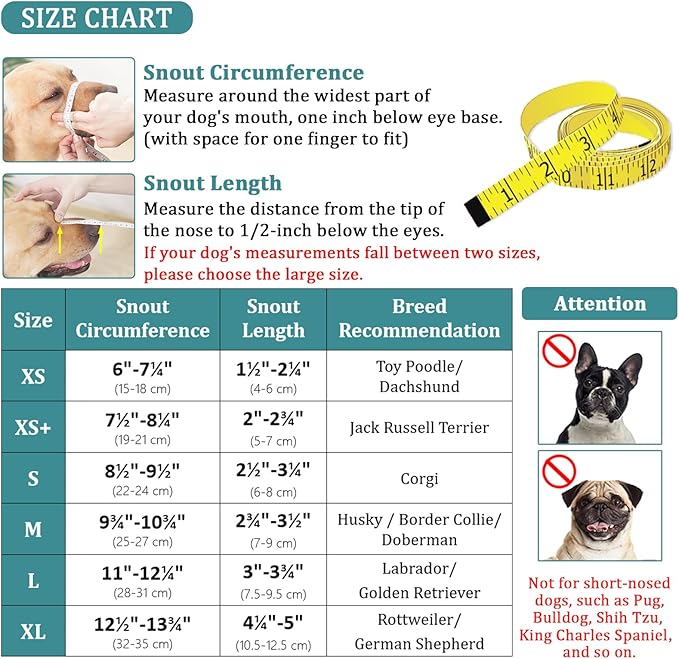 Mayerzon Dog Muzzle, Soft Mesh Covered Muzzles for Small Medium Large Dogs, Poisoned Bait Protection Muzzle with Adjustable Straps, Prevent Biting Chewing and Licking Grey