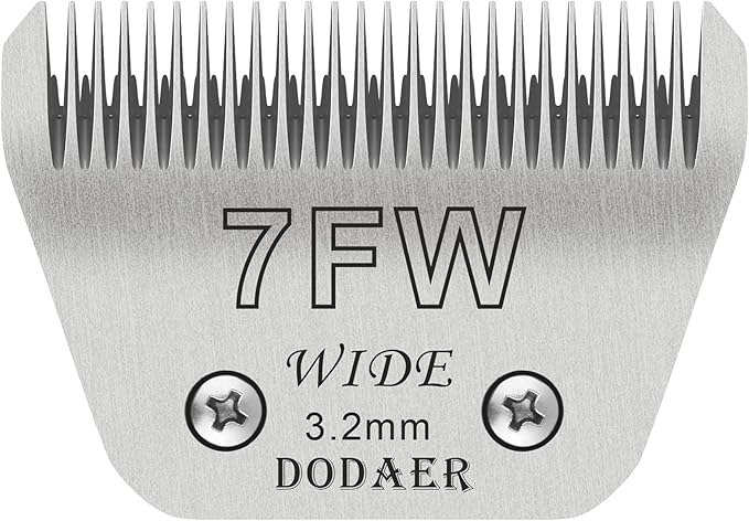 Detachable Pet Dog Grooming Blades-Size 7FW Dog Grooming Wide Blade,Cutting Length 1/8" 3.2MM,Compatible with Most Andis,Oster A5,Wahl km10 Clippers