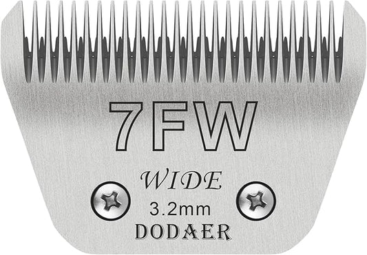 Detachable Pet Dog Grooming Blades-Size 7FW Dog Grooming Wide Blade,Cutting Length 1/8" 3.2MM,Compatible with Most Andis,Oster A5,Wahl km10 Clippers