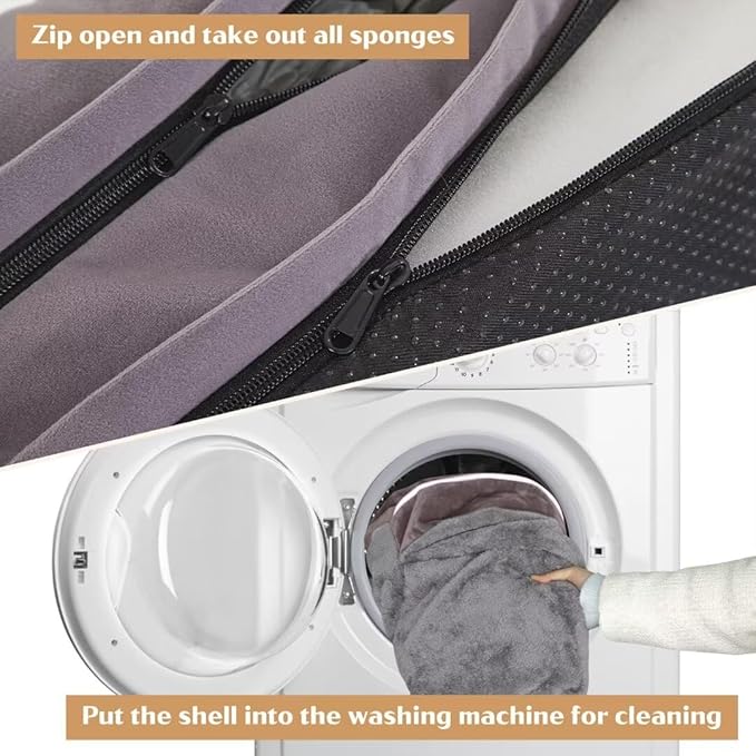 Large Dog Beds Waterproof Comfy Pet Bed for Large Dogs Sofa, Orthopedic Foam Dog Beds with Washable Removable Cover & Non-Slip Bottom(Large,Purple)