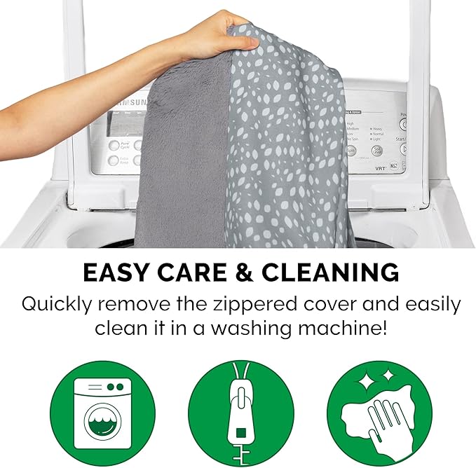 Furhaven Orthopedic Dog Bed for Large Dogs w/ Removable Bolsters & Washable Cover, For Dogs Up to 125 lbs - Plush & Almond Print L Shaped Chaise - Gray Almonds, Jumbo Plus/XXL