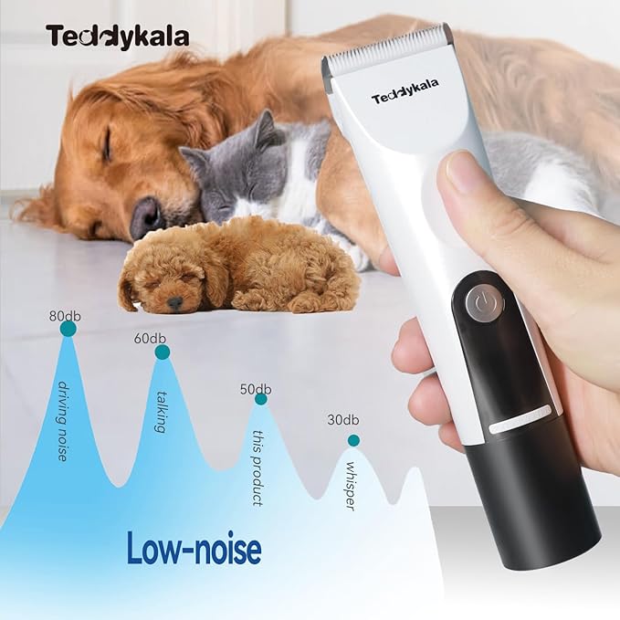 Dog Clippers 33 Tooth Blade, Low Noise and 2200mAh Rechargeable Dog Hair Clipper,Adopting Sheep Shears Standards Professional Pet Hair Clipper for Dogs Cats Animals(Black)