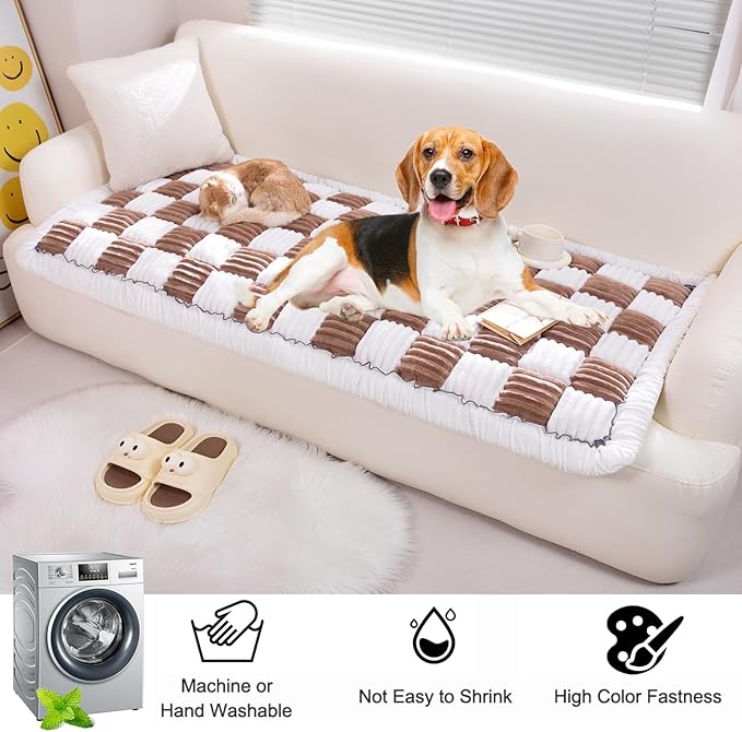 Pet Couch Cover, Couch Cover for Dogs Washable,Durable Pet Couch Covers for Sofa,Pet Friendly Sofa Protector, Large Dog Furniture Shield, Easy Clean Dog Couch Cover(27.6X70.9In,Dark Coffee)