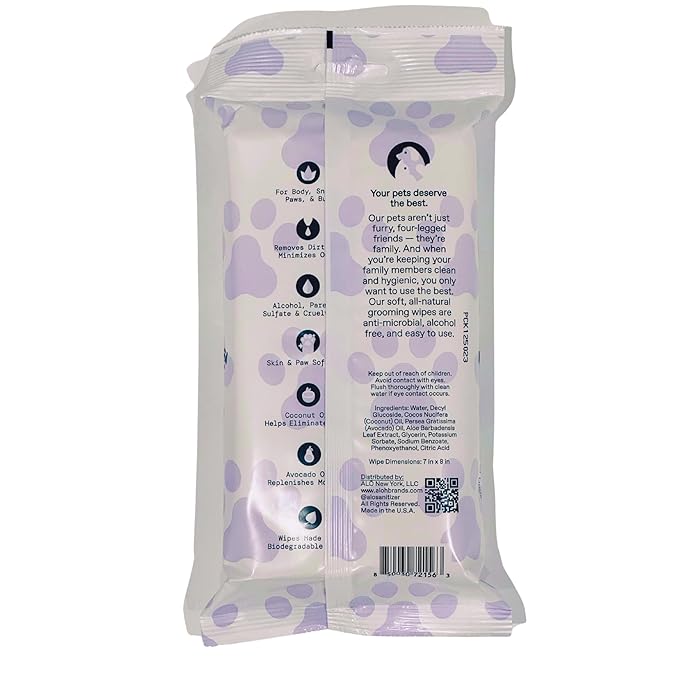 ALŌH Hypoallergenic | All-Natural | Multi-Purpose Pet Wipes, Unscented 50ct Wipes