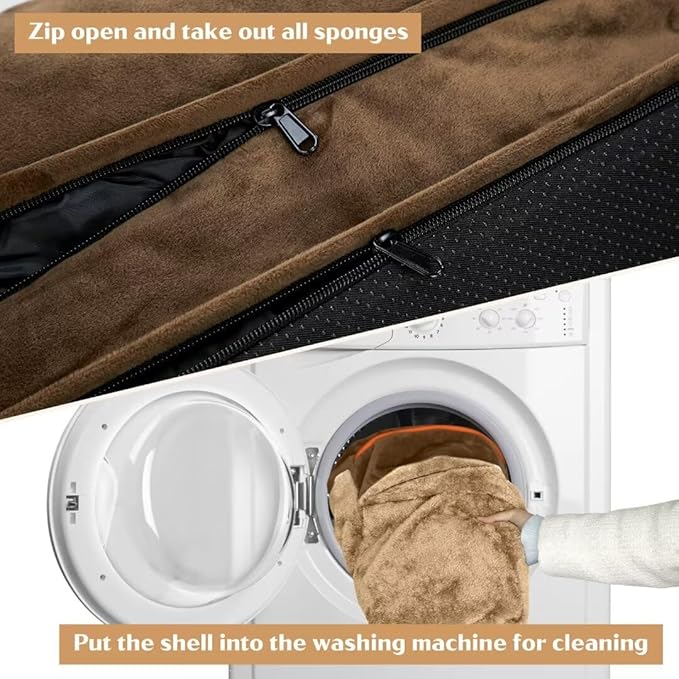 Jumbo Dog Bed for Extra Large Dogs, Waterproof Orthopedic Dog Bed, PV Washable Dog Sofa Bed, Jumbo Breed Dog Bed with Removable Cover & Non-Slip Bottom(Jumbo,Brown)