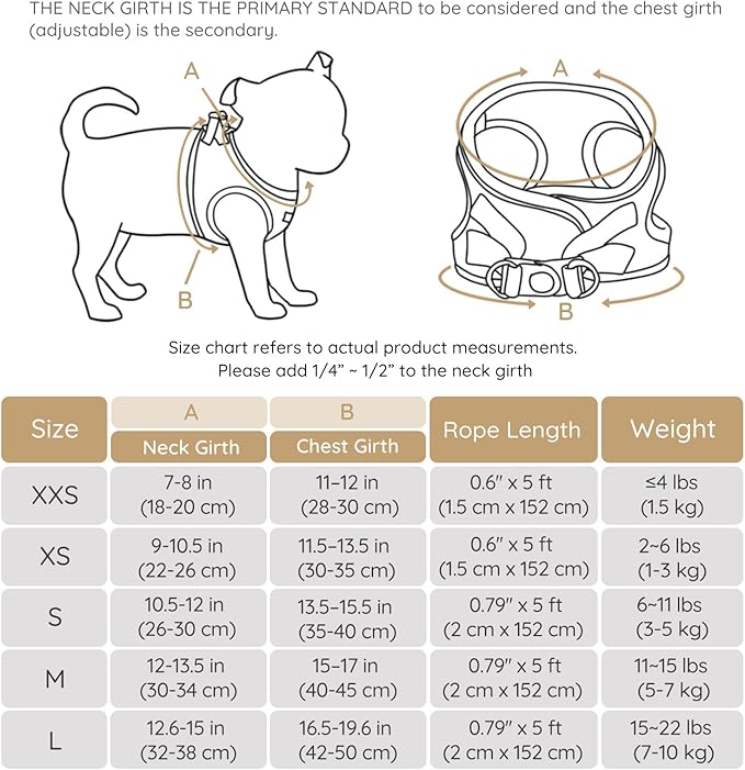 BELLA & PAL Puppy Harness with Leash Set, Dog Harness for Small Dogs No Pull, Dog Leash for Small Dogs, Step in Harness for Extra Small Dogs, Khaki Harness, XS