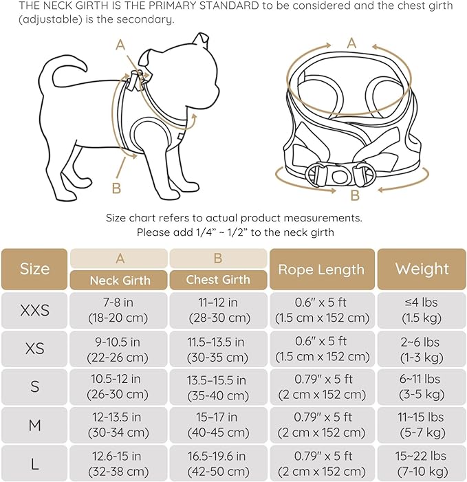 BELLA & PAL Puppy Harness with Leash Set, Dog Harness for Small Dogs No Pull, Dog Leash for Small Dogs, Step in Harness for Extra Small Dogs, Khaki Harness, XXS