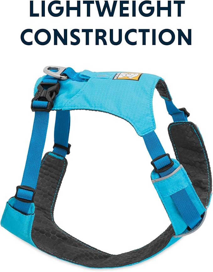 RUFFWEAR Lightweight Dog Harness, Large to Very Large Breeds, Adjustable Fit, Size L/XL (32-42 in/81-106 cm), Blue Atoll, Hi & Light Harness