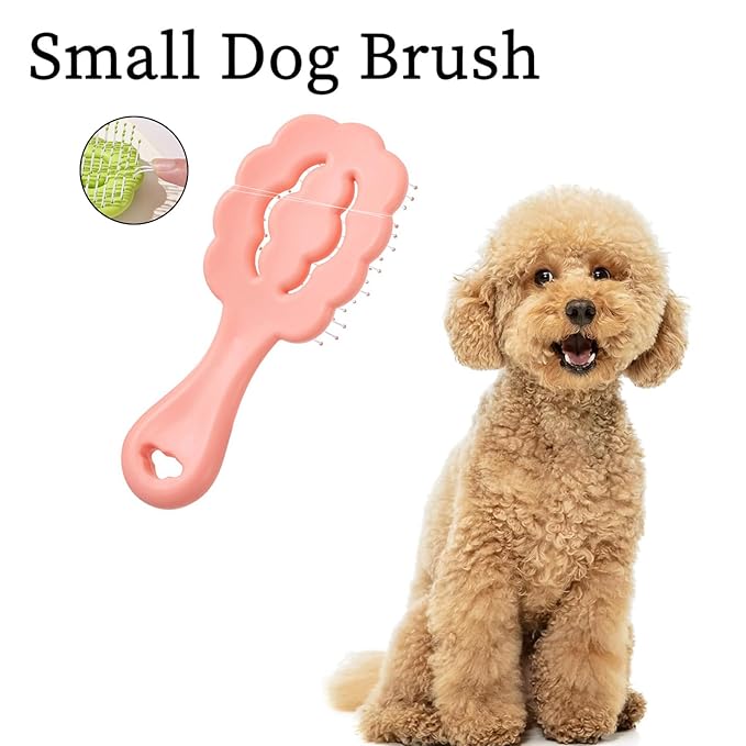 Cloud Shape Small Dog Grooming Brush - Perfect for Shih Tzus, Yorkies, and Maltipoos - Ideal Puppy Hair Brushes for Maltese and Small Breeds (Pink)