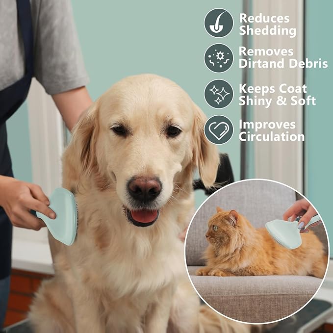 8 in 1 Pet Grooming Kit - Slicker Brush, Flea Comb, Shedding Tools, and Double-Sided Brushes for Dogs and Puppies