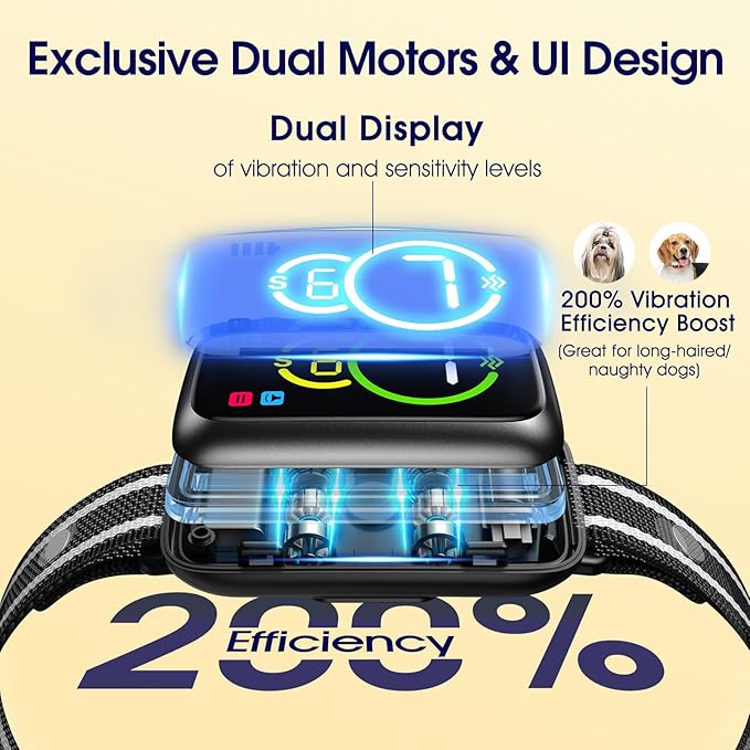 Dog Bark Collar 2 Pack, Smart Bark Collar for Small Medium Large Dogs, Safe & Humane Dog Barking Collar, Automatic Anti Bark Collar with Adjustable Beep Vibration Modes and 7 Sensitivity,Black