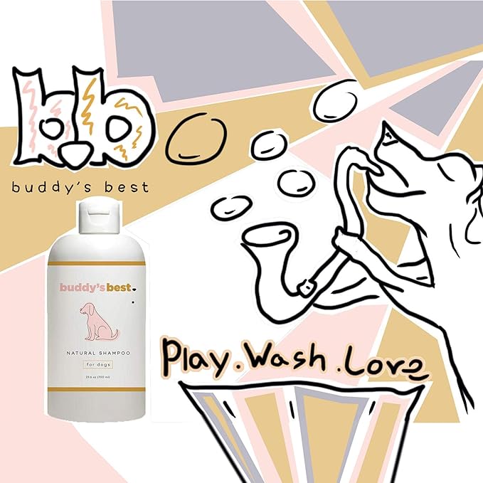 Buddy's Best Dog Shampoo for Smelly Dogs - Dog Shampoo and Conditioner for Dry and Sensitive Skin - Moisturizing Puppy Wash Shampoo, Coconut Vanilla Bean Scent, 16oz