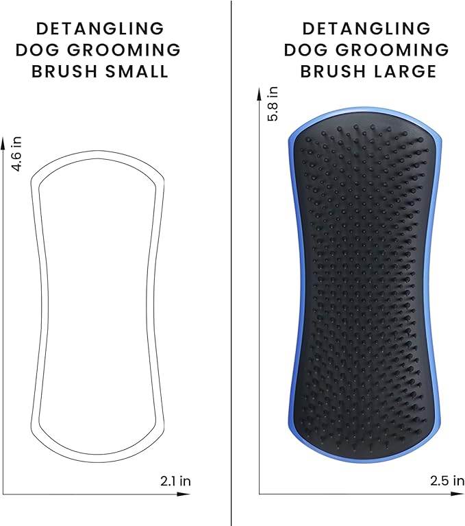 Pet Teezer by Tangle Teezer Detangling Dog Grooming Brush, Dry Brush or Dog Bath Brush for Wet or Dry Fur, Navy & Orange