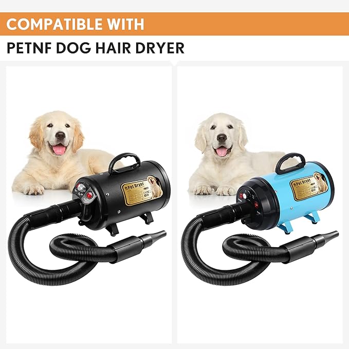 PETNF Upgraded Dog Dryer, Quick Grooming Dryer Blower Professional, Noise Reduction, 3.2HP, Stepless Adjustable Speed, High Velocity Air Forced Dryer, With Heater, Dogs Grooming Bath (Accessories)