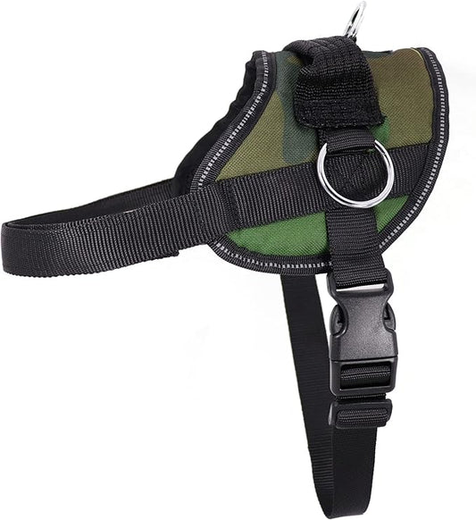 Bark Appeal Green Camo No-Pull Dog Harness for Extra Small Sized Pets – Adjustable, Reflective Vest with 3 Leash Clips for Added Control, Easy Walks & Training – XS